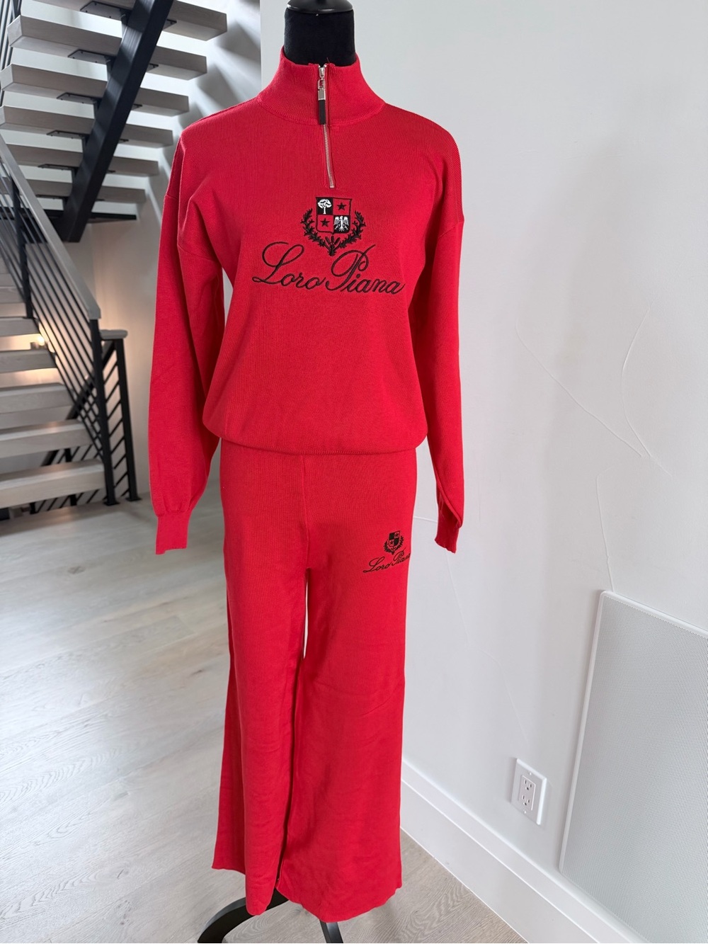 Red Pullover with Wide Leg Pants Matching Set size M